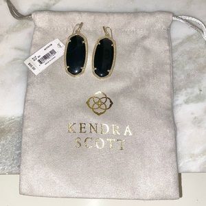 Kendra Scott Ella Drop Earrings Black & Gold